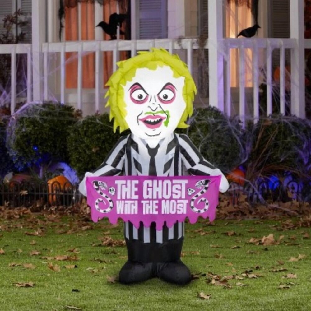Beetlejuice with Sign Light Up Halloween Inflatable Decoration 3.5' Airblown NIP